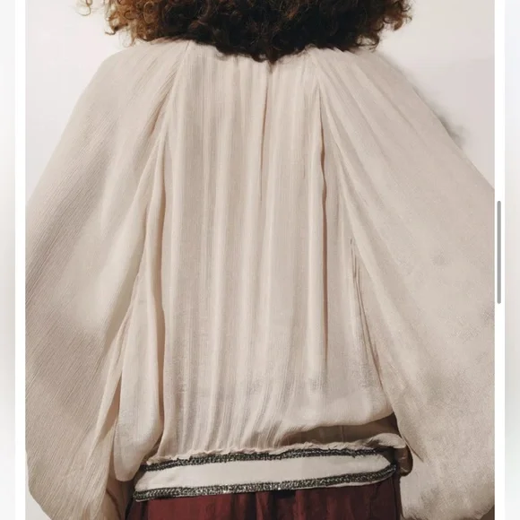 Zara NWT beaded sash blouse 6521/285 - Picture 5 of 12